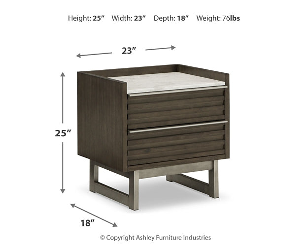 Arkenton Queen Panel Bed with Mirrored Dresser and 2 Nightstands