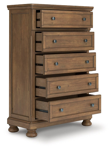 Feddinger King Panel Bed with Mirrored Dresser and Chest