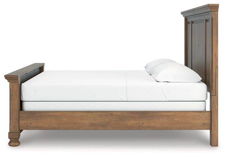 Feddinger King Panel Bed with Mirrored Dresser and Chest