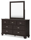 Twin Panel Bed with Mirrored Dresser and Nightstand