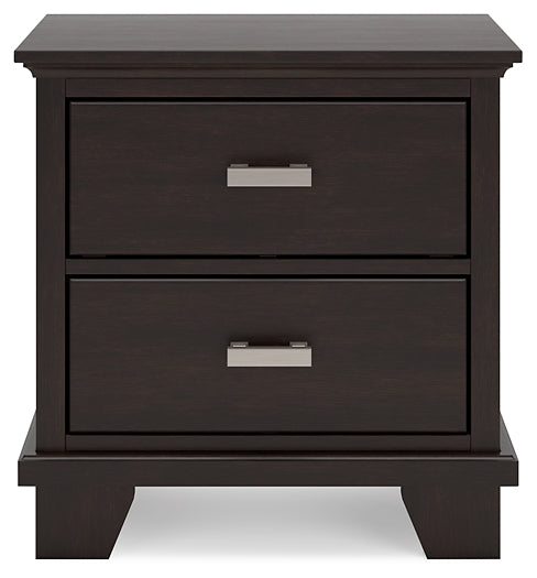 Twin Panel Bed with Mirrored Dresser and Nightstand