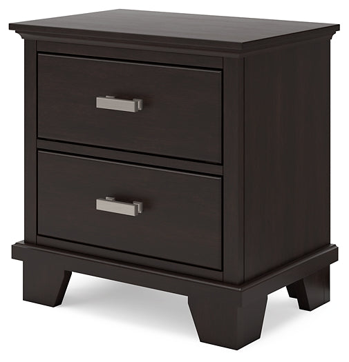 Twin Panel Bed with Mirrored Dresser and Nightstand