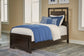 Twin Panel Bed with Mirrored Dresser and Nightstand