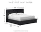Londer King Panel Bed with Mirrored Dresser and Chest