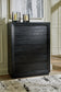 Londer King Panel Bed with Mirrored Dresser and Chest