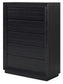 Londer California King Panel Bed with Mirrored Dresser, Chest and 2 Nightstands