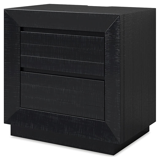 Londer California King Panel Bed with Mirrored Dresser, Chest and 2 Nightstands