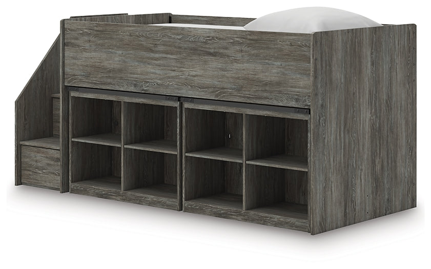 Frandern Twin Loft Bed with Bookcase Storage