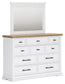Ashbryn King Panel Storage Bed with Mirrored Dresser and Chest