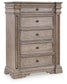 Blairhurst Queen Panel Bed with Mirrored Dresser, Chest and Nightstand