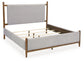 Lyncott Queen Upholstered Bed with Mirrored Dresser and Chest