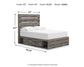 Graystorm Full Panel Bed with Storage with Mirrored Dresser and Chest