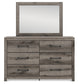 Graystorm Twin Panel Storage Bed with Mirrored Dresser and Chest