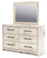 Lawroy King Panel Headboard with Mirrored Dresser and Chest