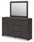 Hollivern Twin Panel Bed with Mirrored Dresser and Chest
