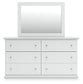 Bostwick Shoals King Panel Bed with Mirrored Dresser