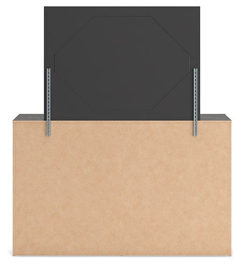 Hollivern Twin Panel Bed with Mirrored Dresser