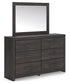 Hollivern Twin Panel Bed with Mirrored Dresser and Nightstand
