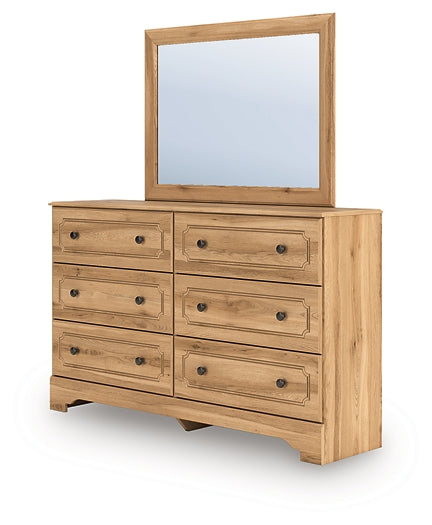 Aleaport King Panel Bed with Mirrored Dresser