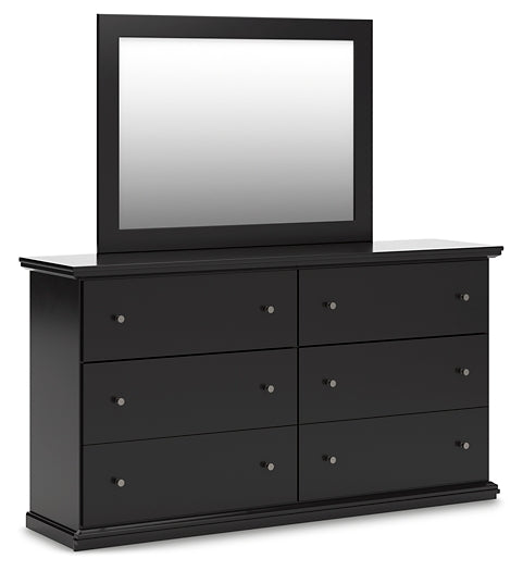 Twin Panel Bed with Mirrored Dresser, Chest and Nightstand