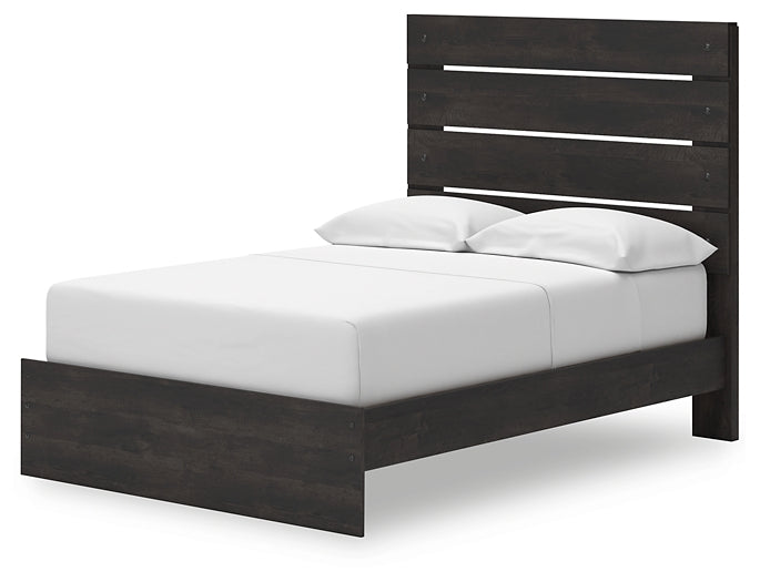 Hollivern Full Panel Bed with Storage with Mirrored Dresser, Chest and Nightstand