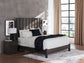 King Panel Bed with Mirrored Dresser and Chest