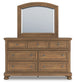 Feddinger California King Panel Bed with Mirrored Dresser and Chest