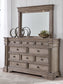 Blairhurst King Panel Bed with Mirrored Dresser and Chest