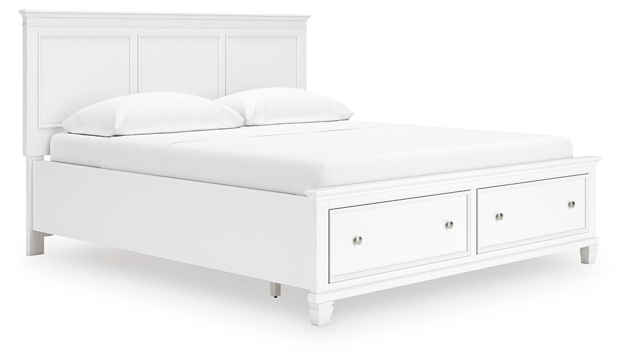 Fortman California King Panel Storage Bed, Dresser and Mirror