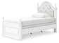 Kozlani Twin Upholstered Panel Bed, Dresser and Mirror