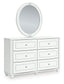 Kozlani Full Upholstered Panel Bed, Dresser, Mirror and Nightstand