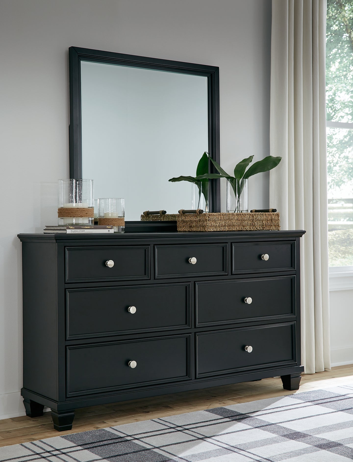 Lanolee King Panel Storage Bed, Dresser, Mirror and Nightstand