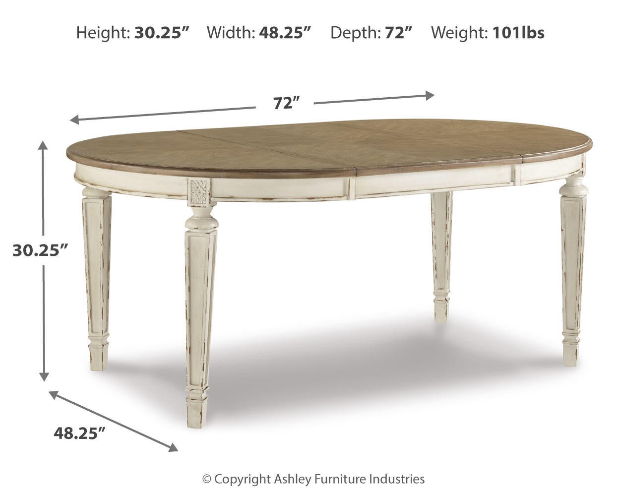 Realyn Oval Dining Room EXT Table