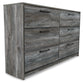 Baystorm Queen Panel Bed with 6 Storage Drawers with Dresser