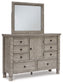 Harrastone King Panel Bed with Mirrored Dresser and 2 Nightstands